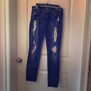 7 for all mankind distressed jeans size 28